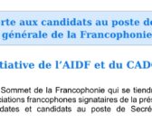Lettre ouverte aux candidats au poste de Secrétaire générale de la Francophonie