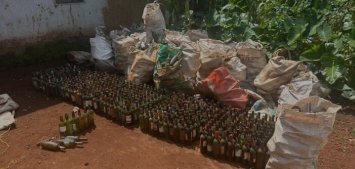 Démantèlement de deux unités clandestines de fabrication de vin et de whisky frelatés à Bandjoun